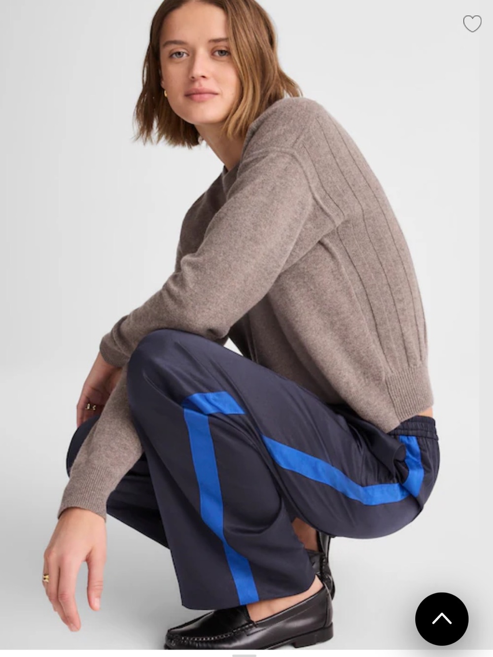 MADEWELL easy pull on wide leg track pants in satin